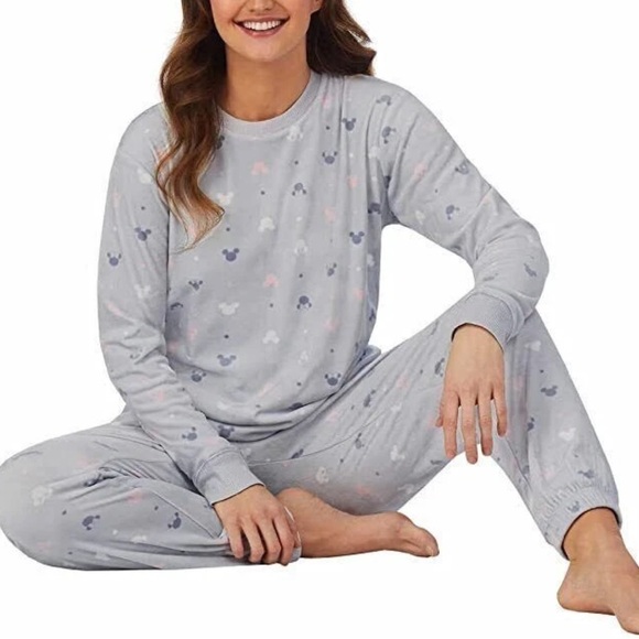Disney Mickey & Minnie Ladies' 2 PC Top & Pant Lounge Pajama Set Size M, NEW - Picture 4 of 4